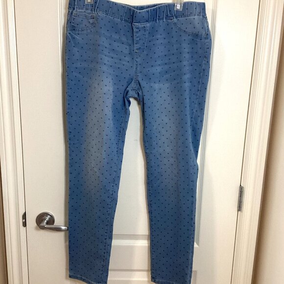 Cat & Jack Women's Straight Leg Jeggings Light Wash Pull-on Hearts Size 18P - Picture 2 of 10